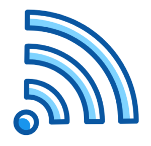 Wi-Fi logo in blue