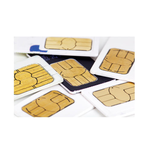 Sim cards scattered on a surface