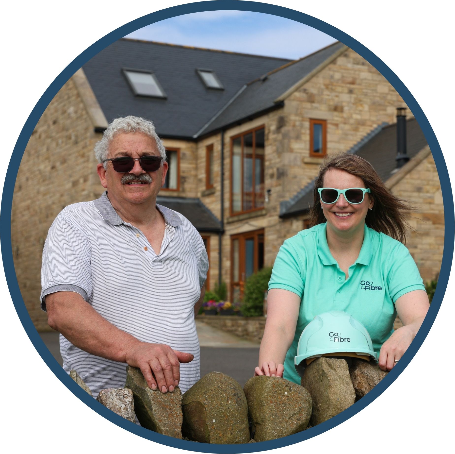 David Hutchinson, businessman and Chairman of the Mickleton Village Hall with Claire Munro, GoFibre representative at Eggleston Holiday Cottage